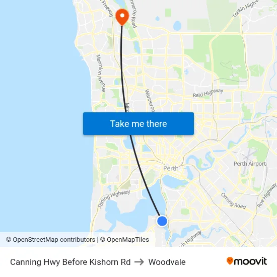 Canning Hwy Before Kishorn Rd to Woodvale map