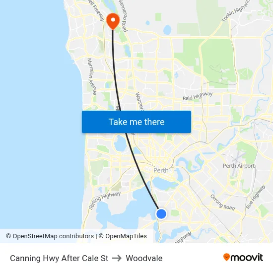 Canning Hwy After Cale St to Woodvale map