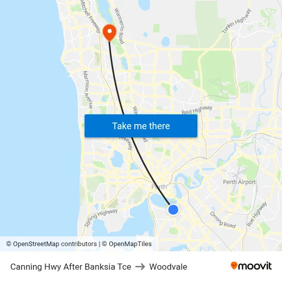 Canning Hwy After Banksia Tce to Woodvale map