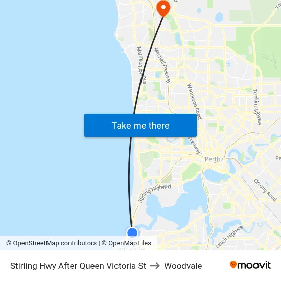 Stirling Hwy After Queen Victoria St to Woodvale map