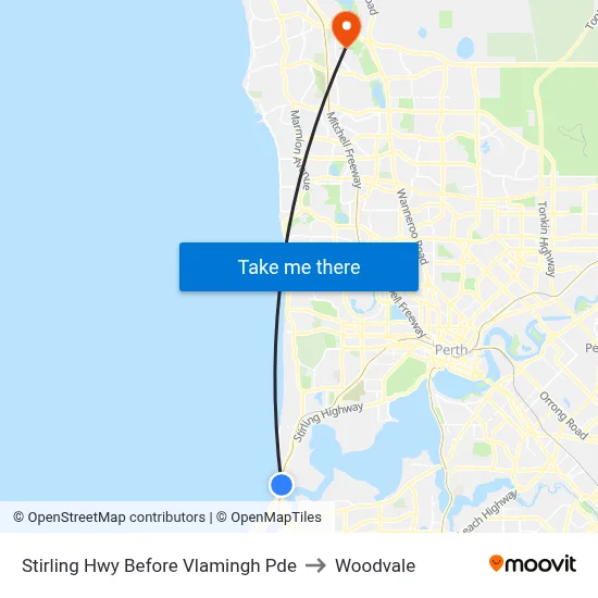 Stirling Hwy Before Vlamingh Pde to Woodvale map