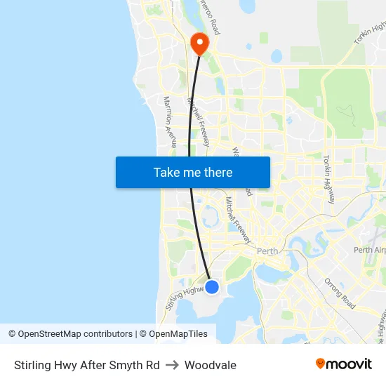 Stirling Hwy After Smyth Rd to Woodvale map