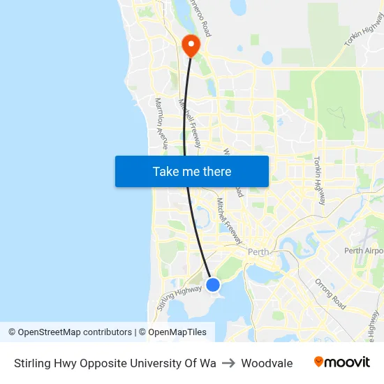 Stirling Hwy Opposite University Of Wa to Woodvale map