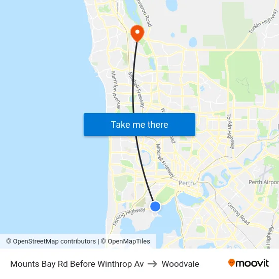 Mounts Bay Rd Before Winthrop Av to Woodvale map