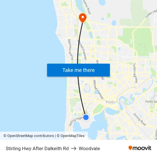 Stirling Hwy After Dalkeith Rd to Woodvale map