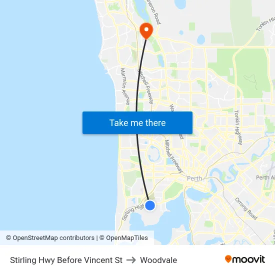 Stirling Hwy Before Vincent St to Woodvale map