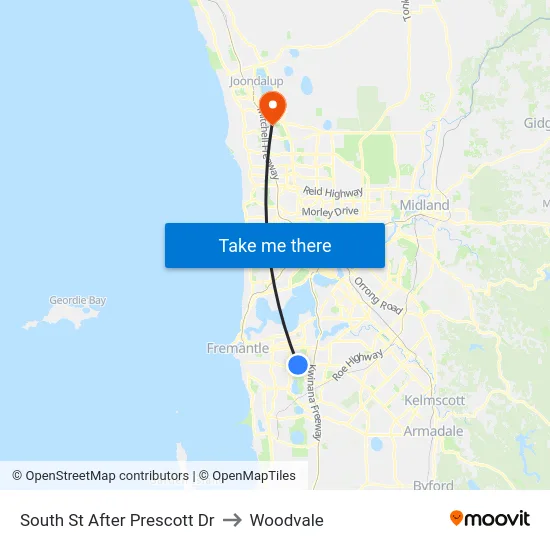 South St After Prescott Dr to Woodvale map