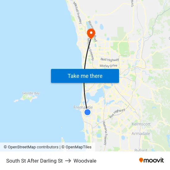 South St After Darling St to Woodvale map