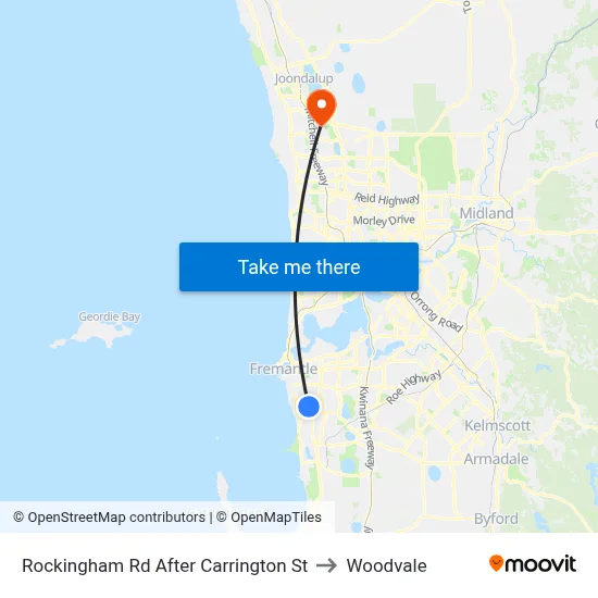 Rockingham Rd After Carrington St to Woodvale map