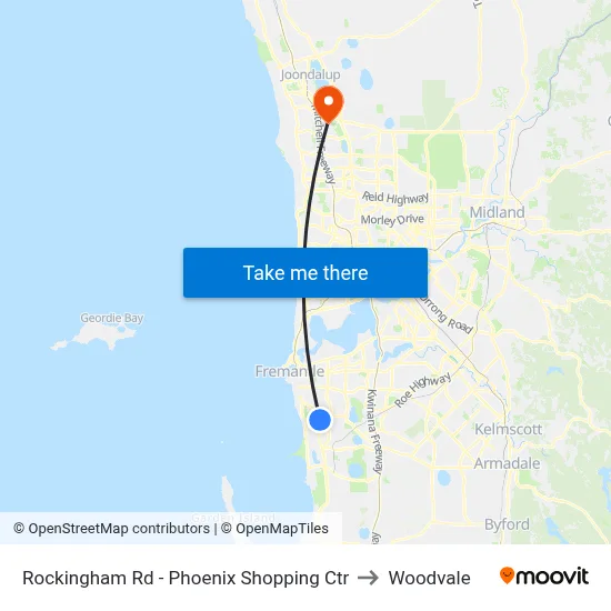 Rockingham Rd - Phoenix Shopping Ctr to Woodvale map