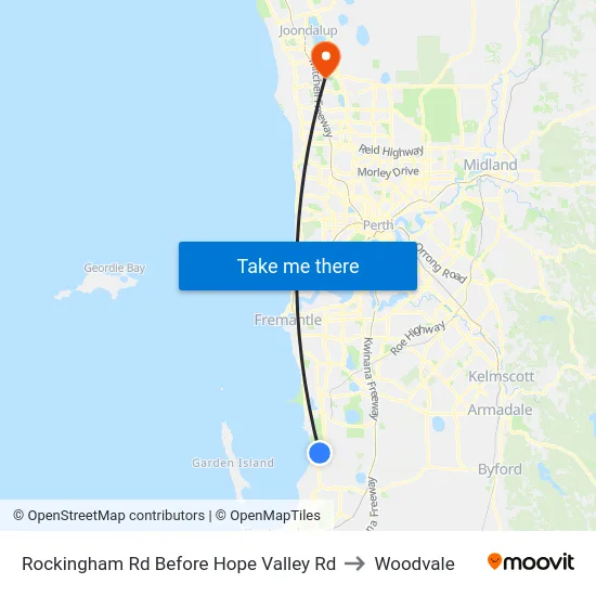 Rockingham Rd Before Hope Valley Rd to Woodvale map