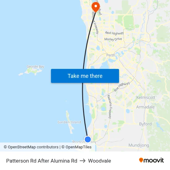 Patterson Rd After Alumina Rd to Woodvale map