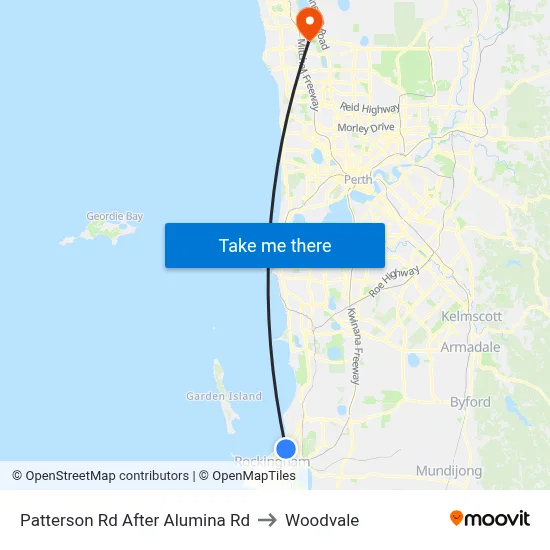Patterson Rd After Alumina Rd to Woodvale map
