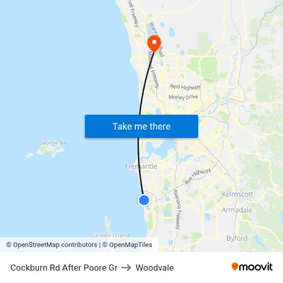 Cockburn Rd After Poore Gr to Woodvale map
