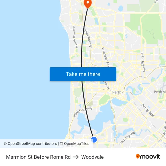 Marmion St Before Rome Rd to Woodvale map