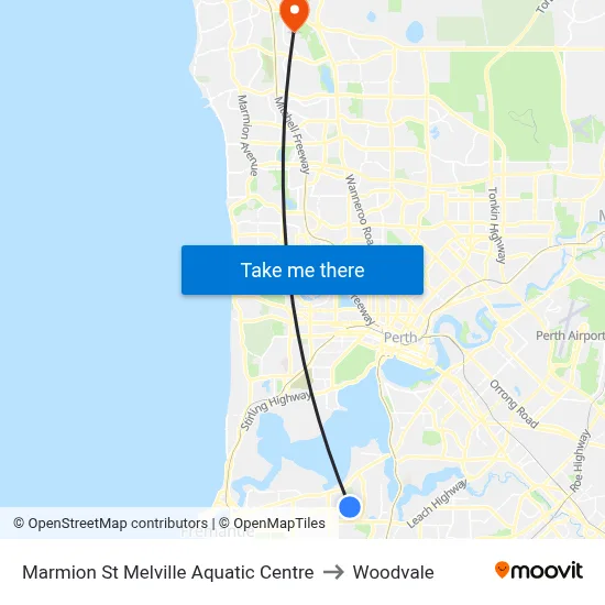 Marmion St Melville Aquatic Centre to Woodvale map