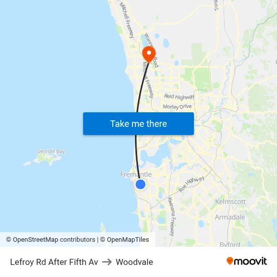 Lefroy Rd After Fifth Av to Woodvale map