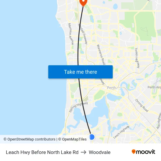 Leach Hwy Before North Lake Rd to Woodvale map
