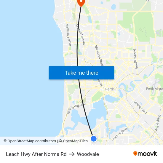 Leach Hwy After Norma Rd to Woodvale map
