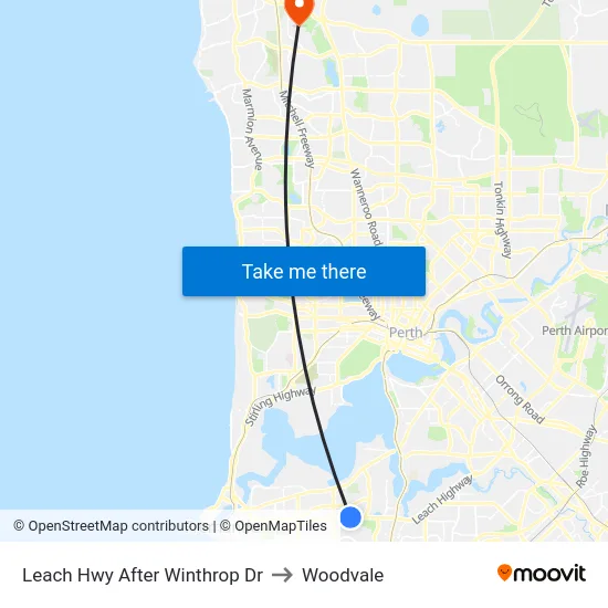 Leach Hwy After Winthrop Dr to Woodvale map