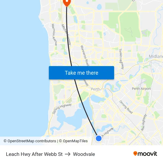 Leach Hwy After Webb St to Woodvale map