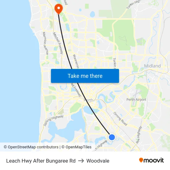 Leach Hwy After Bungaree Rd to Woodvale map