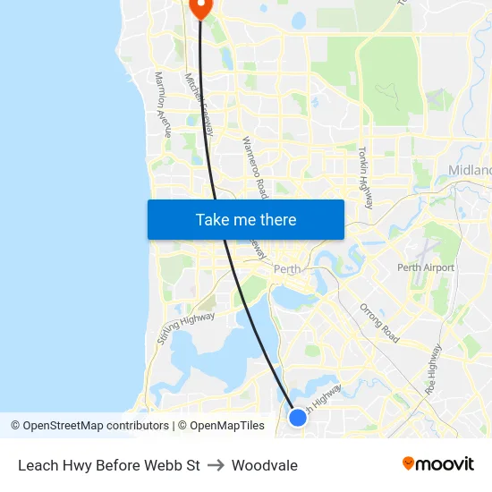 Leach Hwy Before Webb St to Woodvale map