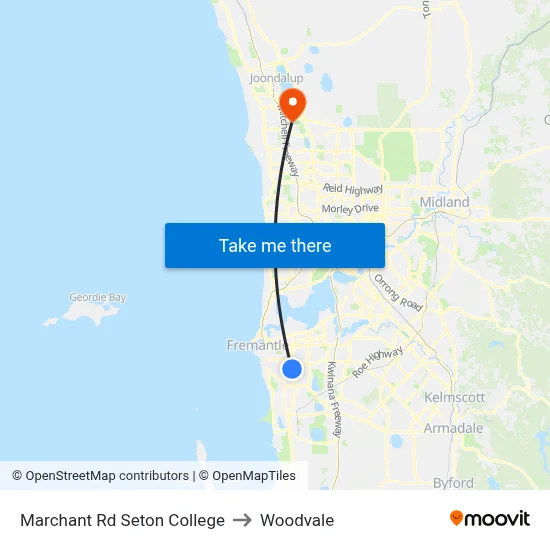 Marchant Rd Seton College to Woodvale map
