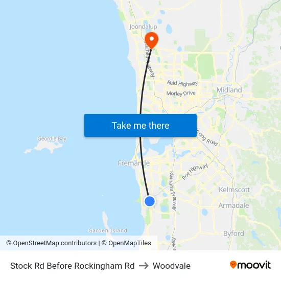 Stock Rd Before Rockingham Rd to Woodvale map