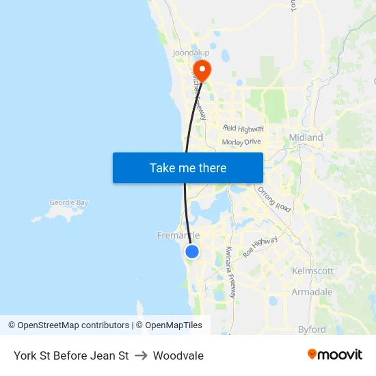 York St Before Jean St to Woodvale map