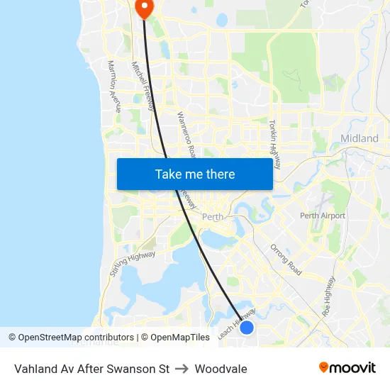 Vahland Av After Swanson St to Woodvale map