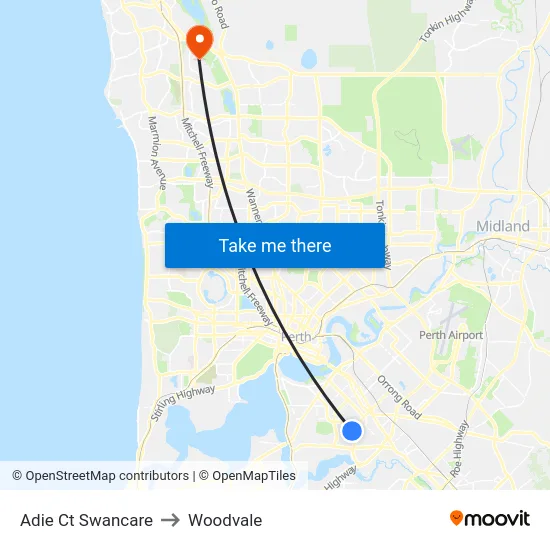 Adie Ct Swancare to Woodvale map
