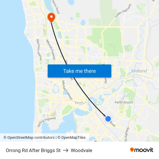 Orrong Rd After Briggs St to Woodvale map