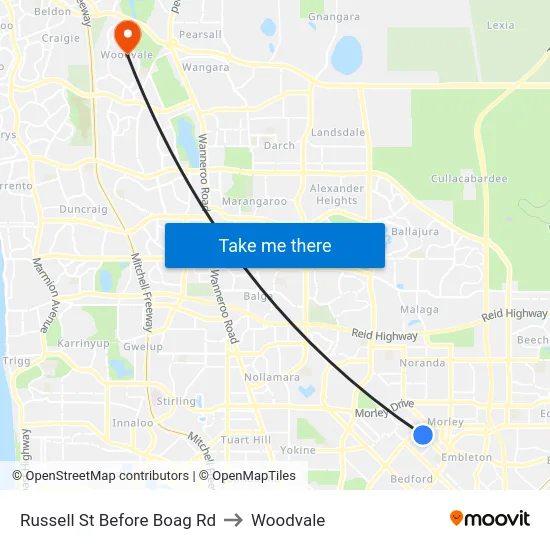 Russell St Before Boag Rd to Woodvale map