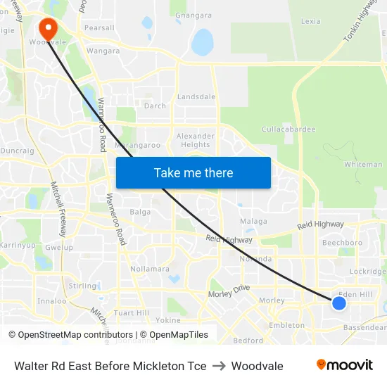 Walter Rd East Before Mickleton Tce to Woodvale map