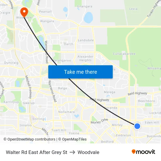 Walter Rd East After Grey St to Woodvale map