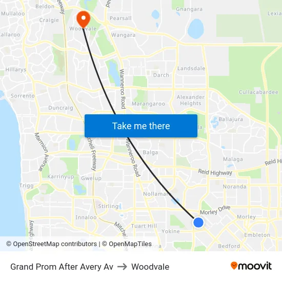 Grand Prom After Avery Av to Woodvale map