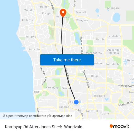 Karrinyup Rd After Jones St to Woodvale map