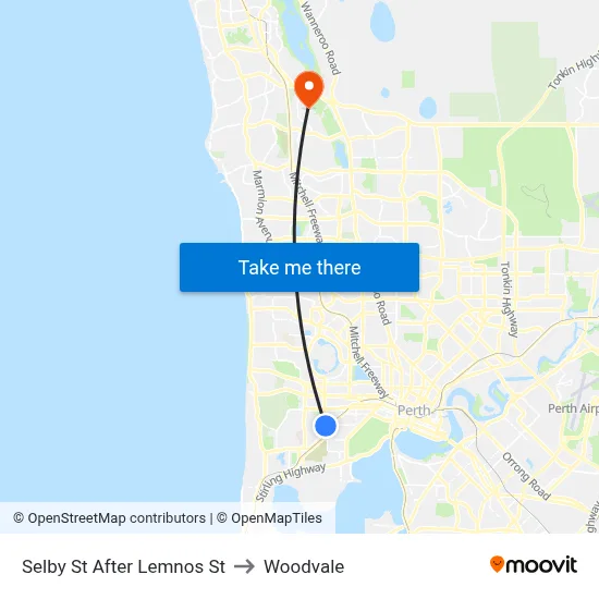 Selby St After Lemnos St to Woodvale map