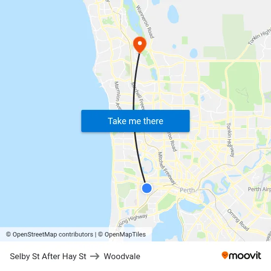 Selby St After Hay St to Woodvale map