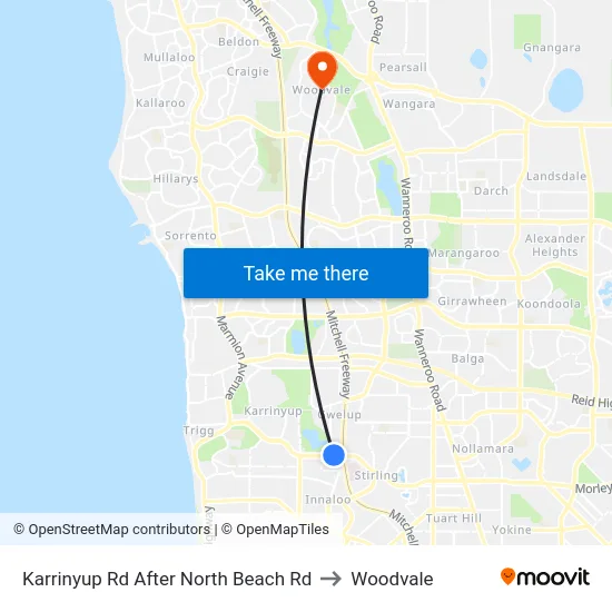 Karrinyup Rd After North Beach Rd to Woodvale map