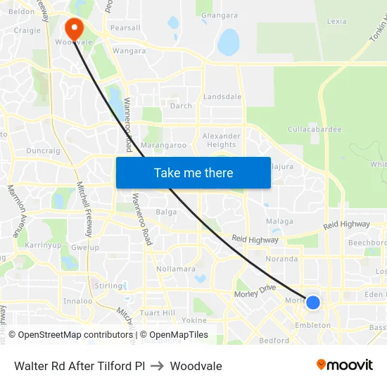 Walter Rd After Tilford Pl to Woodvale map