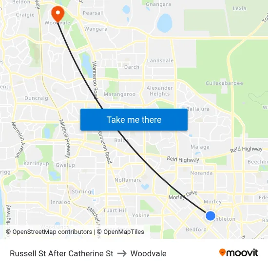 Russell St After Catherine St to Woodvale map