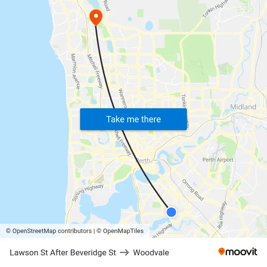 Lawson St After Beveridge St to Woodvale map