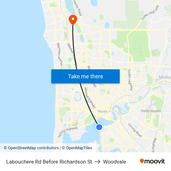 Labouchere Rd Before Richardson St to Woodvale map