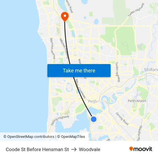 Coode St Before Hensman St to Woodvale map