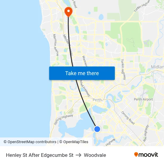 Henley St After Edgecumbe St to Woodvale map