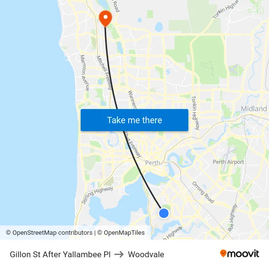 Gillon St After Yallambee Pl to Woodvale map