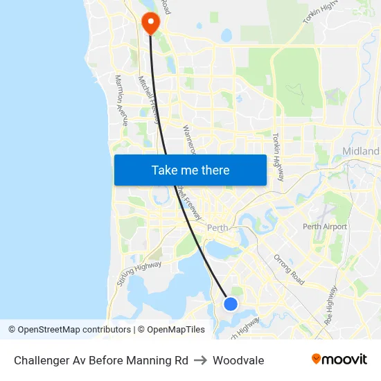 Challenger Av Before Manning Rd to Woodvale map