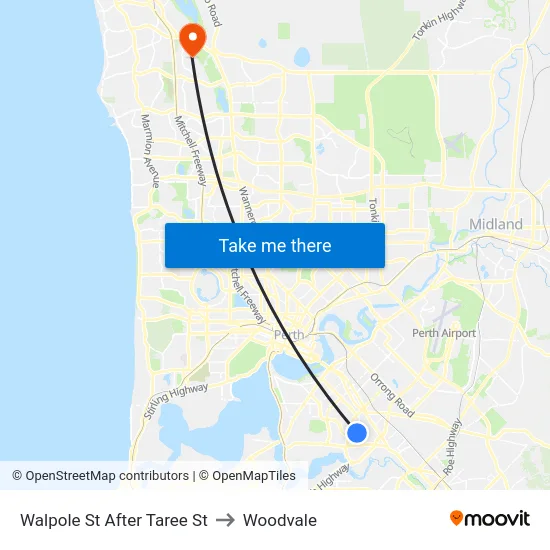Walpole St After Taree St to Woodvale map